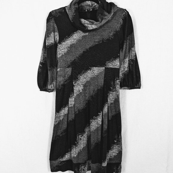 Alyx Gray & Black Cowl Neck Stretch Dress Size M - Picture 1 of 5